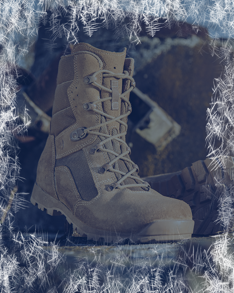 Deals category featuring the on-sale Combat Hero military boots displayed on top of rocks with a frost border effect.